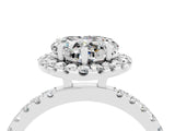 White gold Heart Cut Halo Diamond Pave Band with Prong Setting_4
