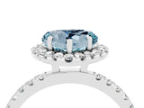 White gold Heart Cut Halo Diamond Pave Band with Prong Setting_4