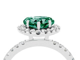 White gold Heart Cut Halo Diamond Pave Band with Prong Setting_4