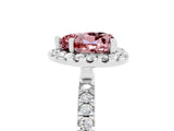 White gold Heart Cut Halo Diamond Pave Band with Prong Setting_5