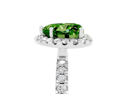 White gold Heart Cut Halo Diamond Pave Band with Prong Setting_5