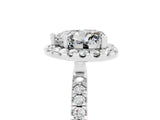White gold Heart Cut Halo Diamond Pave Band with Prong Setting_5