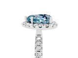 White gold Heart Cut Halo Diamond Pave Band with Prong Setting_5