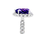 White gold Heart Cut Halo Diamond Pave Band with Prong Setting_5