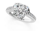 White gold Heart Cut Halo Diamond Ring with Channel Set Band and Four-Prong Setting_33