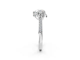 White gold Heart Cut Halo Diamond Ring with Channel Set Band and Four-Prong Setting_34