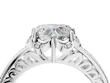 White gold Heart Cut Halo Diamond Ring with Channel Set Band and Four-Prong Setting_36