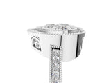 White gold Heart Cut Halo Diamond Ring with Pavé Band and Milgrain Prong Setting_37