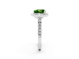White gold Heart Cut Halo Diamond Ring with Pavé Band and Three-Prong Setting_2