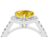 White gold Heart Cut Halo Diamond Ring with Pavé Band and Three-Prong Setting_4