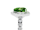 White gold Heart Cut Halo Diamond Ring with Pavé Band and Three-Prong Setting_5