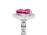 White gold Heart Cut Halo Diamond Ring with Pavé Band and Three-Prong Setting_5