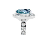White gold Heart Cut Halo Diamond Ring with Pavé Band and Three-Prong Setting_5