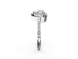 White gold Heart Cut Halo Diamond Ring with Pave Band and Four-Prong Setting_51