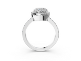 White gold Heart Cut Halo Diamond Ring with Pave Band and Four-Prong Setting_52