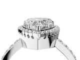White gold Heart Cut Halo Diamond Ring with Pave Band and Four-Prong Setting_53