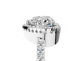 White gold Heart Cut Halo Diamond Ring with Pave Band and Four-Prong Setting_54