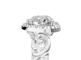 White gold Heart Cut Halo Diamond Ring with Scrollwork Band and Four-Prong Setting_118