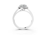 White gold Heart Cut Halo Diamond Ring with Solitaire Band and Prong Setting_10