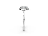 White gold Heart Cut Halo Diamond Ring with Solitaire Band and Prong Setting_9