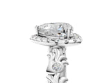 White gold Heart Cut Halo Diamond Solitaire with Filigree Band and Four-Prong Setting_12