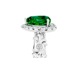 White gold Heart Cut Halo Diamond Solitaire with Filigree Band and Four-Prong Setting_5