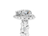 White gold Heart Cut Halo Diamond Solitaire with Filigree Band and Four-Prong Setting_5