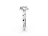 White gold Heart Cut Halo Diamond Solitaire with Filigree Band and Four-Prong Setting_9