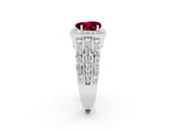 White gold Heart Cut Halo Garnet Ring with Split Shank and Four-Prong Setting_2