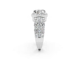 White gold Heart Cut Halo Moissanite Ring with Split Shank and Four-Prong Setting_2
