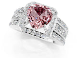 White gold Heart Cut Halo Morganite Ring with Split Shank and Four-Prong Setting_1
