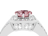 White gold Heart Cut Halo Morganite Ring with Split Shank and Four-Prong Setting_4