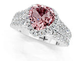 White gold Heart Cut Halo Pavé Diamond Engagement Ring with Split Shank and Four-Prong Setting_1