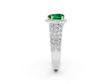 White gold Heart Cut Halo Pavé Diamond Engagement Ring with Split Shank and Four-Prong Setting_2