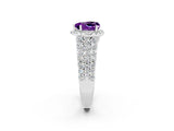 White gold Heart Cut Halo Pavé Diamond Engagement Ring with Split Shank and Four-Prong Setting_2