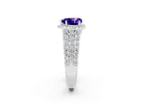 White gold Heart Cut Halo Pavé Diamond Engagement Ring with Split Shank and Four-Prong Setting_2