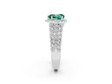 White gold Heart Cut Halo Pavé Diamond Engagement Ring with Split Shank and Four-Prong Setting_2
