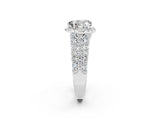 White gold Heart Cut Halo Pavé Diamond Engagement Ring with Split Shank and Four-Prong Setting_2