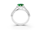 White gold Heart Cut Halo Pavé Diamond Engagement Ring with Split Shank and Four-Prong Setting_3