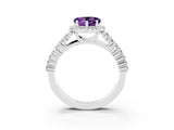 White gold Heart Cut Halo Pavé Diamond Engagement Ring with Split Shank and Four-Prong Setting_3