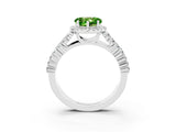 White gold Heart Cut Halo Pavé Diamond Engagement Ring with Split Shank and Four-Prong Setting_3