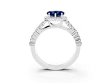 White gold Heart Cut Halo Pavé Diamond Engagement Ring with Split Shank and Four-Prong Setting_3