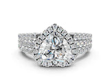 White gold Heart Cut Halo Pavé Diamond Engagement Ring with Split Shank and Four-Prong Setting_4