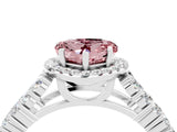White gold Heart Cut Halo Pavé Diamond Engagement Ring with Split Shank and Four-Prong Setting_4