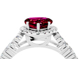 White gold Heart Cut Halo Pavé Diamond Engagement Ring with Split Shank and Four-Prong Setting_4