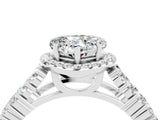 White gold Heart Cut Halo Pavé Diamond Engagement Ring with Split Shank and Four-Prong Setting_4