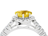 White gold Heart Cut Halo Pavé Diamond Engagement Ring with Split Shank and Four-Prong Setting_4