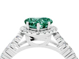 White gold Heart Cut Halo Pavé Diamond Engagement Ring with Split Shank and Four-Prong Setting_4