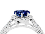 White gold Heart Cut Halo Pavé Diamond Engagement Ring with Split Shank and Four-Prong Setting_4