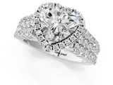 White gold Heart Cut Halo Pavé Diamond Engagement Ring with Split Shank and Four-Prong Setting_5